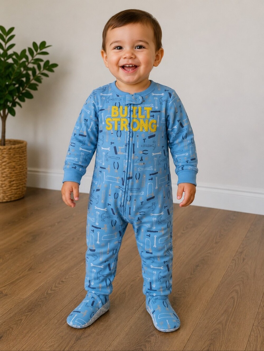 24m Baby Boy Fleece Footie Pajamas